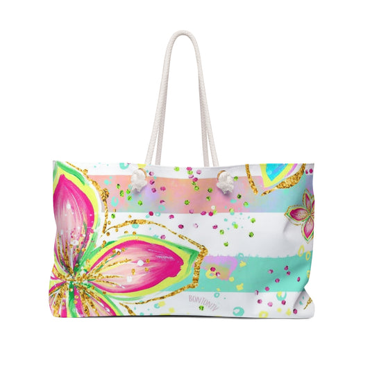 Vibrant Floral Weekender Bag – Ideal for Travel & Beach Getsaways
