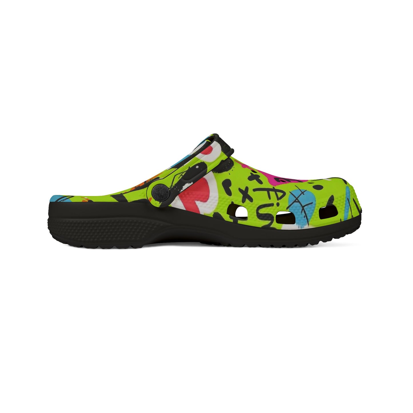 Colorful Neon Love Print EVA Foam Clogs for Casual Comfort