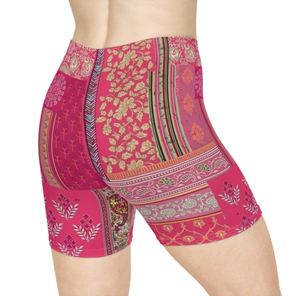 Paisley Plaid Women's Biker Shorts