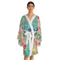 Vintage Floral Long Sleeve Kimono Robe with Birds - Perfect for Relaxation and Gift Giving