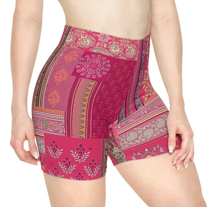 Paisley Plaid Women's Biker Shorts