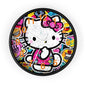 Hello Kitty Pop Art Wall Clock — Colorful Kawaii Sticker Collage Clock