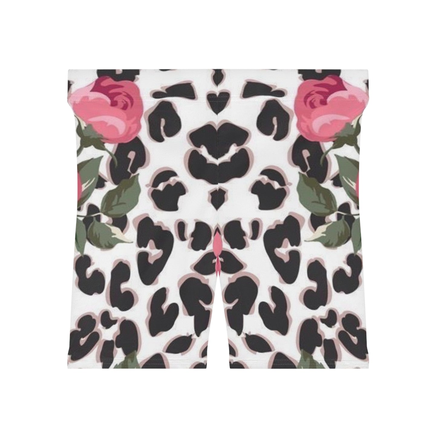 Floral Leopard Print Biker Shorts for Women
