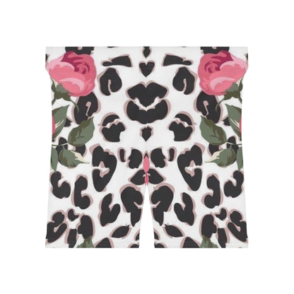 Floral Leopard Print Biker Shorts for Women