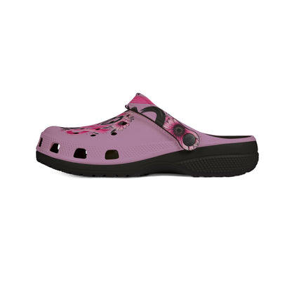 Breast Cancer Awareness EVA Clogs — "Fight Hope Cure" Pink Ribbon Slide Shoes