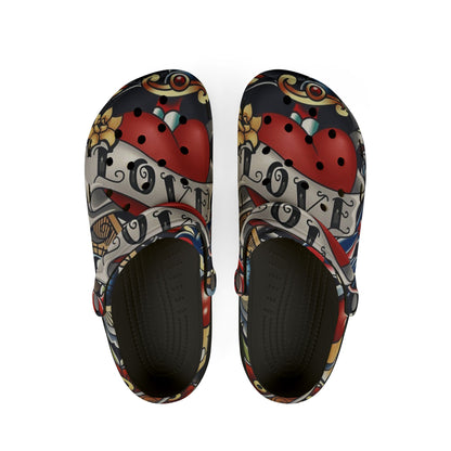 Stylish Love Print EVA Foam Shoes - Comfortable & Fun Footwear for All Occasions