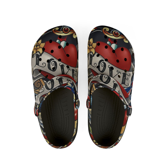 Stylish Love Print EVA Foam Shoes - Comfortable & Fun Footwear for All Occasions