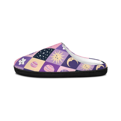 Cozy Celestial Women's Indoor Slippers - Moon and Star Design