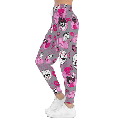 Pink Horror Pattern Jason & Lipstick Athletic Pants