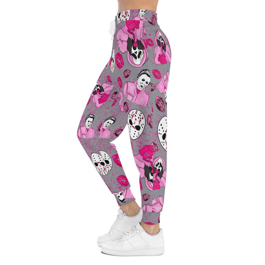 Pink Horror Pattern Jason & Lipstick Athletic Pants