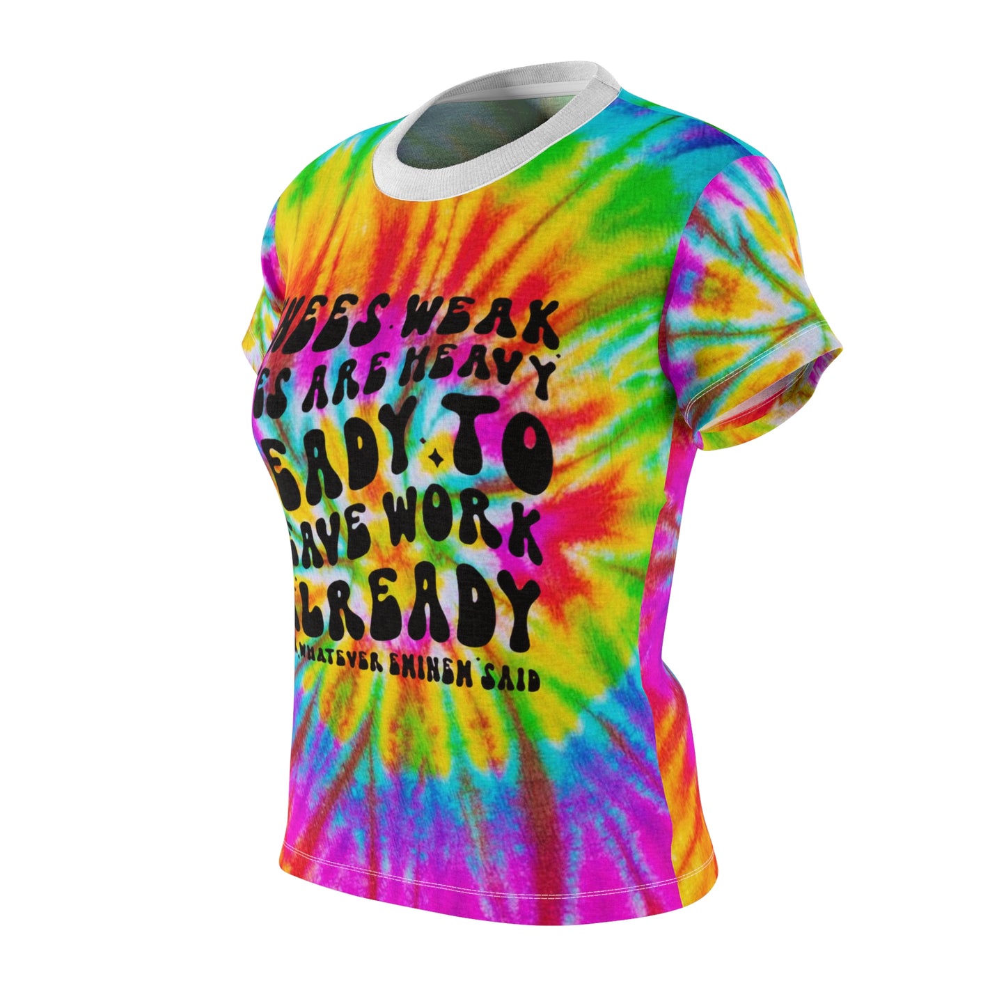 Tie-Dye Women's Tee — 'Ready to Leave Work' Relaxed Graphic Shirt