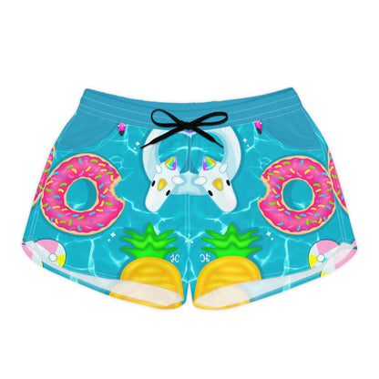 Fun Printed Women's Casual Shorts - Summer Vibes with Donuts and Pineapples