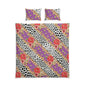 Floral Leopard Stripe Cotton Bed Set — Purple Rose Duvet Cover