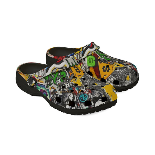 Graffiti Art EVA Foam Clogs - Colorful and Trendy Comfort Shoes