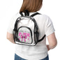 Clear Stadium Backpack — Pink Bow Cheer Design, Transparent Game-Day Bag