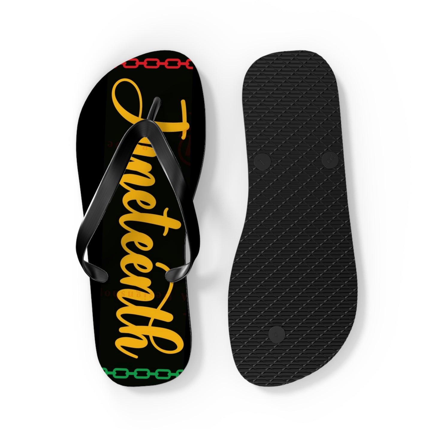 Celebratory Juneteenth Flip Flops | Summer Sandals, Holiday Footwear, Black History Month, Barbecues, Festivals