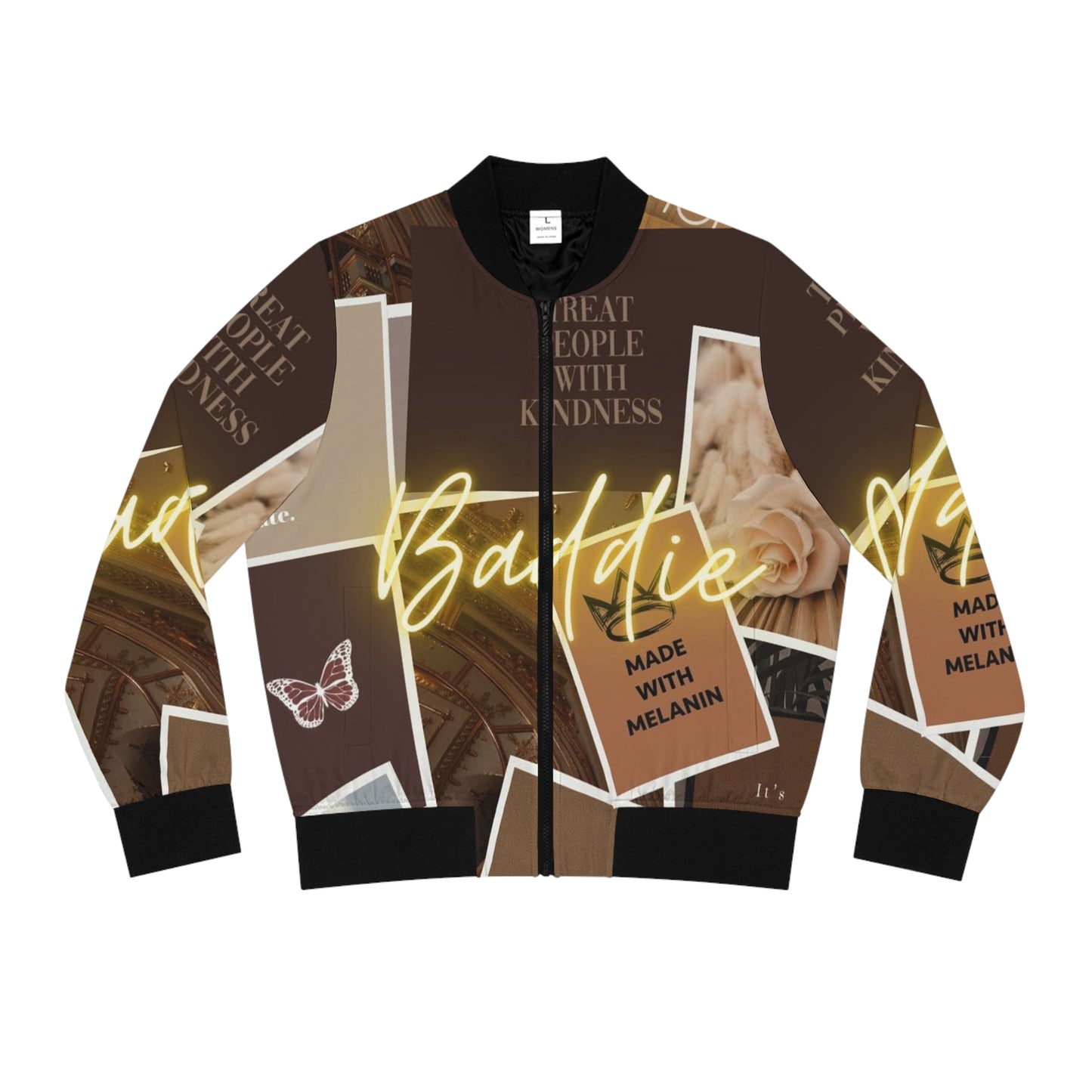 Baddie Neon Script Bomber Jacket