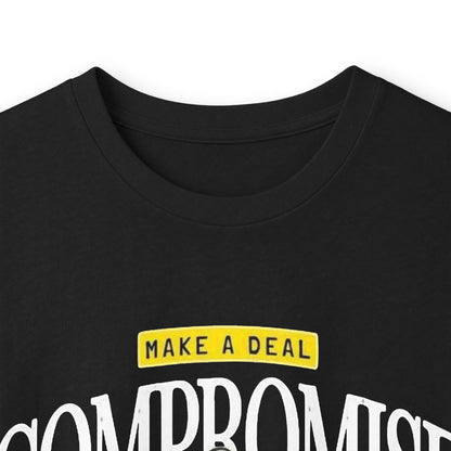 Compromise Graphic Long Sleeve Tee — 'Make a Deal' Handshake Design