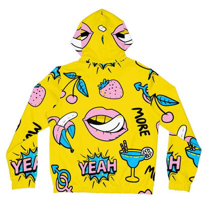 Vibrant Women's Full-Zip Hoodie, Fun Graphic Hoodie, Casual Streetwear, Gift for Her, Summer Fashion