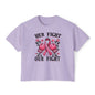 Breast Cancer Awareness Tee — "Her Fight, Our Fight" Women's Boxy Shirt