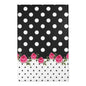Polka Dot Rose Area Rug — Black & White Vintage Floral Accent Rug