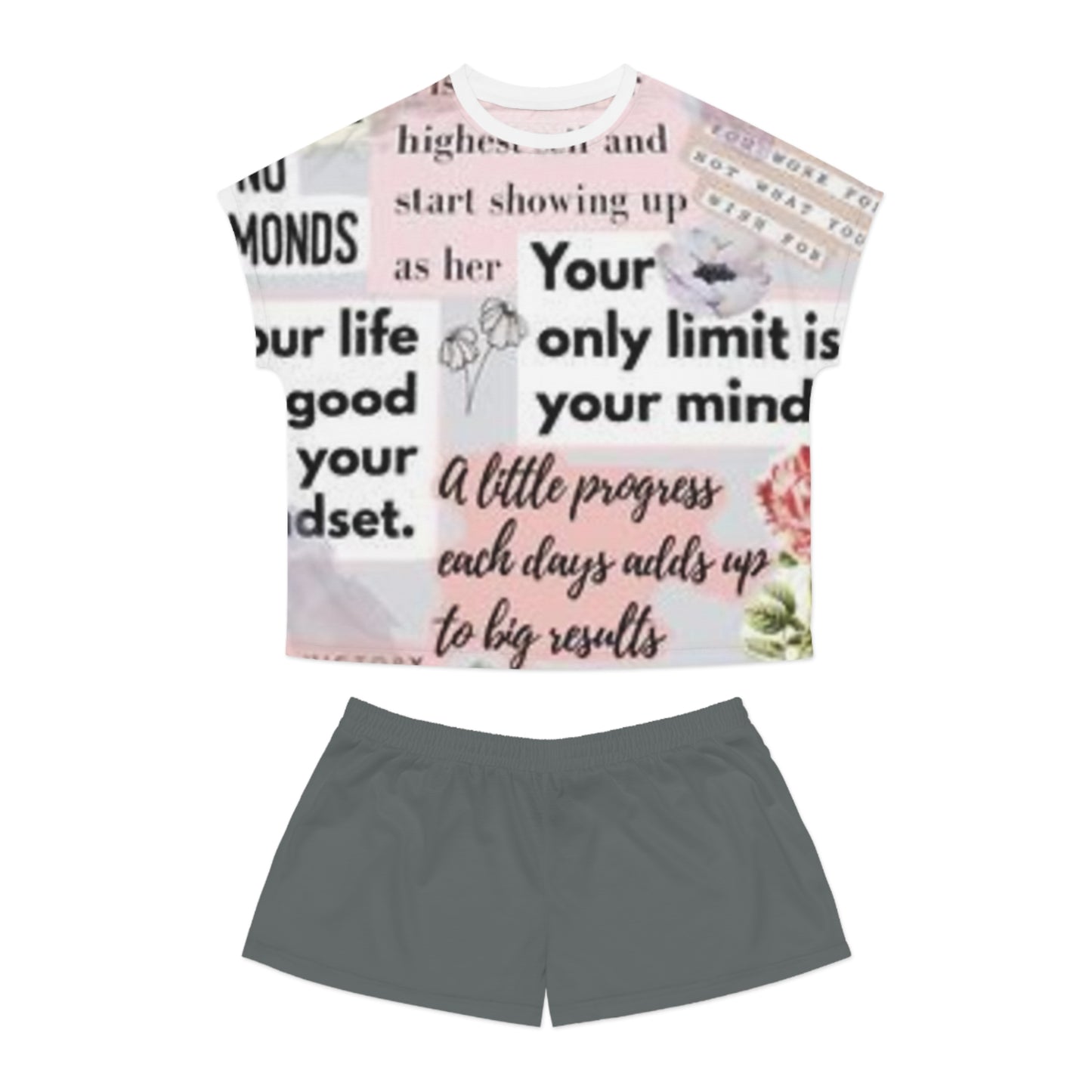 Inspirational Women’s s Short Pajama Set - Motivational Quotes for Comfort and Confidence