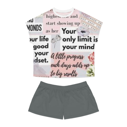 Inspirational Women’s s Short Pajama Set - Motivational Quotes for Comfort and Confidence