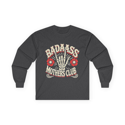 Long Sleeve Tee — Badass Mothers Club Skeleton Floral Graphic