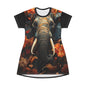 Printed Graphic Elephant T-Shirt Dress