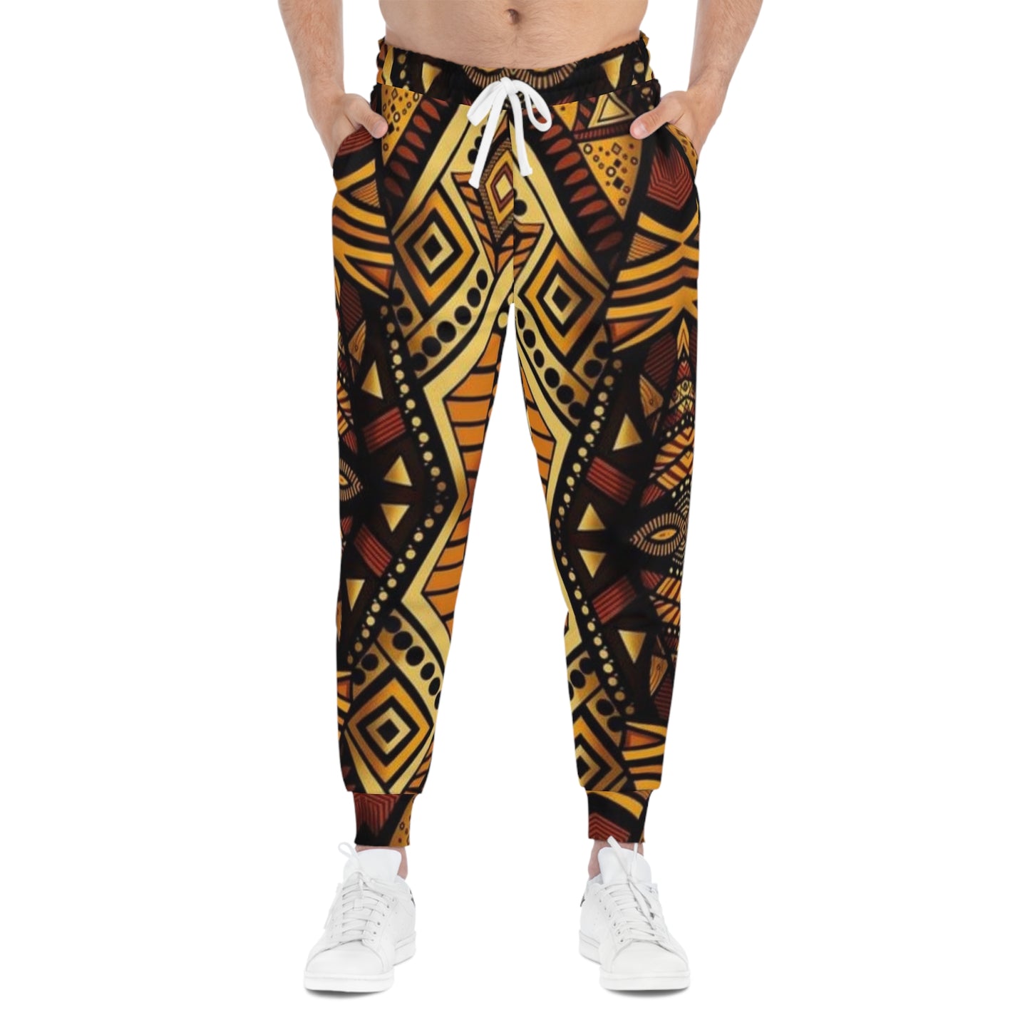 African Tribal Pattern Athletic Joggers — Bold Geometric AOP Sweatpants
