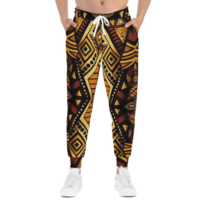 African Tribal Pattern Athletic Joggers — Bold Geometric AOP Sweatpants