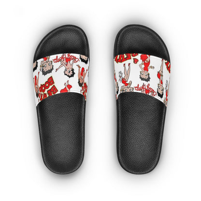 Playful Women's Slide Sandals - Fun Cartoon Design for Summer Vibes