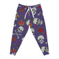 Skull & Rose Joggers — Gothic All-Over Print Athletic Pants