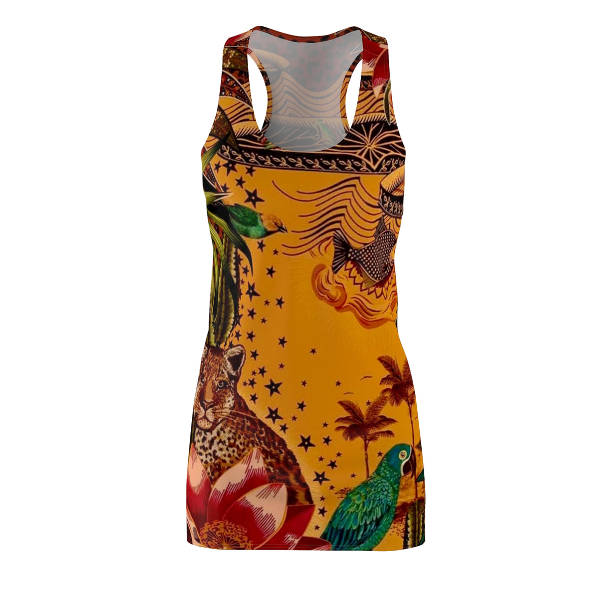 Tropical Animal Print Racerback Dress