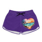 Women's Casual Beach Shorts- Jacksonville/Purple