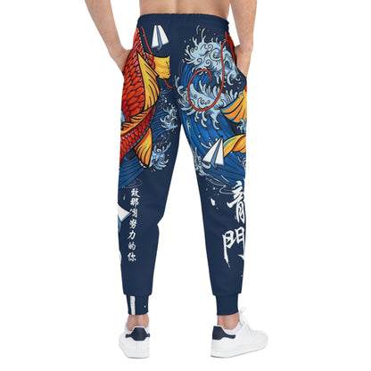 Koi Wave Athletic Joggers — Japanese Koi Fish All-Over Print