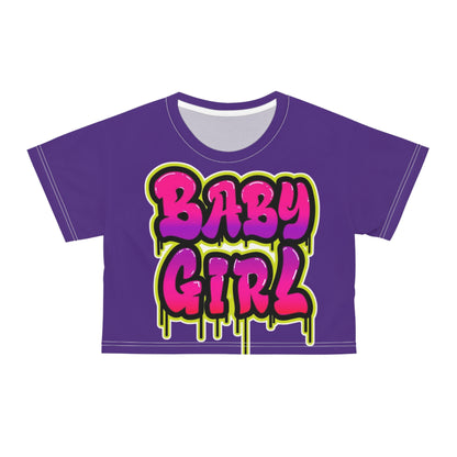 Baby Girl Graphic Crop Tee, Trendy Baby Tee, Gift for New Parents, Baby Shower Outfit, Cute Summer Top