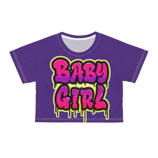 Baby Girl Graphic Crop Tee, Trendy Baby Tee, Gift for New Parents, Baby Shower Outfit, Cute Summer Top