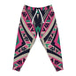 Aztec Geo Athletic Joggers — Pink & Teal All-Over Print