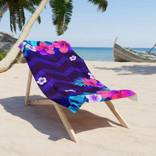 Strandtuch „Tropical Paradise“ – lebendiges Blumenmuster für Sommerspaß