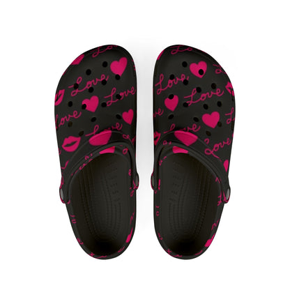 Love Lips and HeartyPrint EVA Foam Clogs - Fun and Comfortable Footwear for Every Occasion