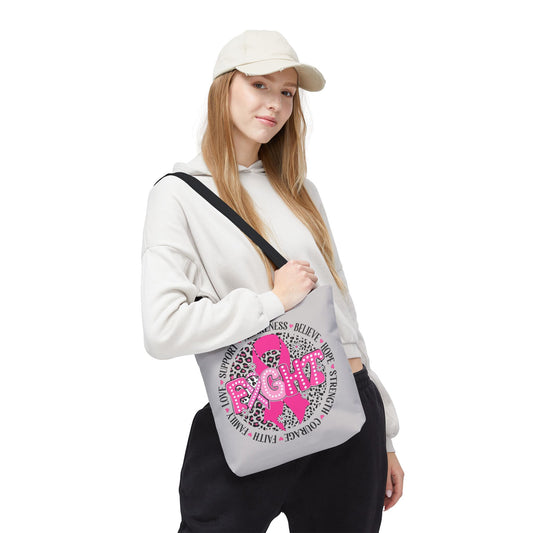 Breast Cancer Awareness "Fight" Pink Ribbon Tote Bag