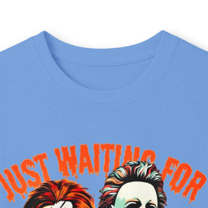 Halloween Horror Icons Long Sleeve Tee – "Just Waiting for Halloween"