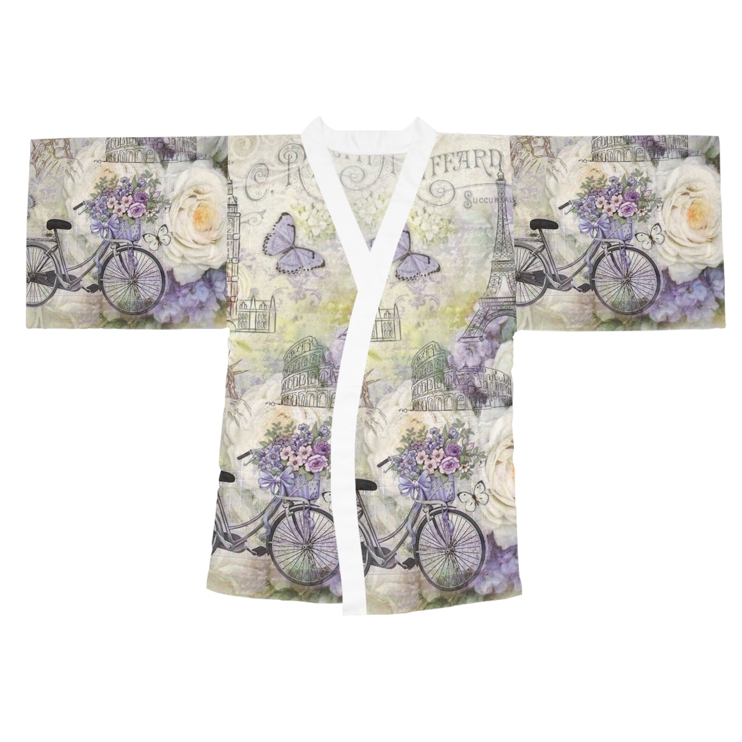 Chic Floral Long Sleeve Kimono Robe - Perfect for Relaxation and Special Occasions