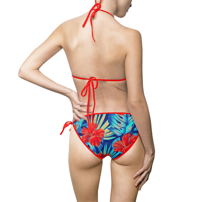 Bikini-Badeanzug für Damen mit tropischem Blumenmuster – Strandtaugliche Bademode für Sommerspaß