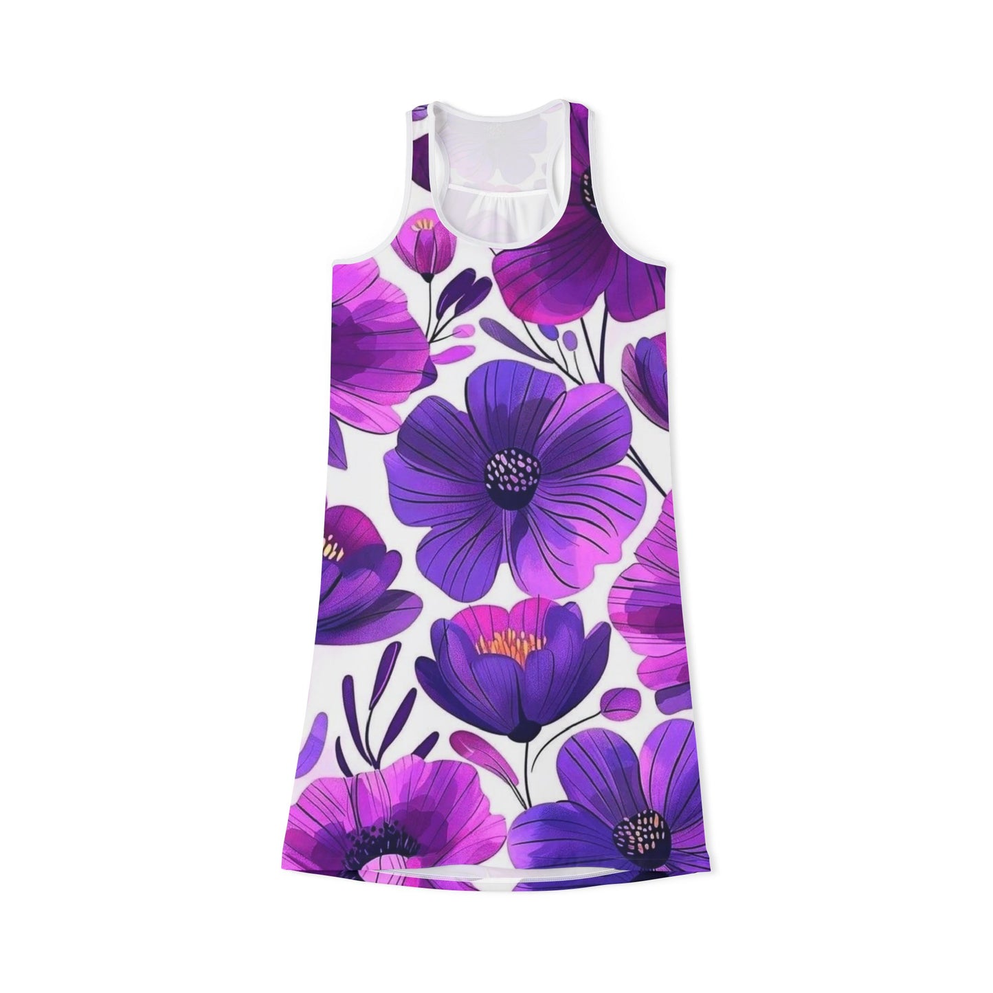 Purple Floral Blooms Women's Summer Dress