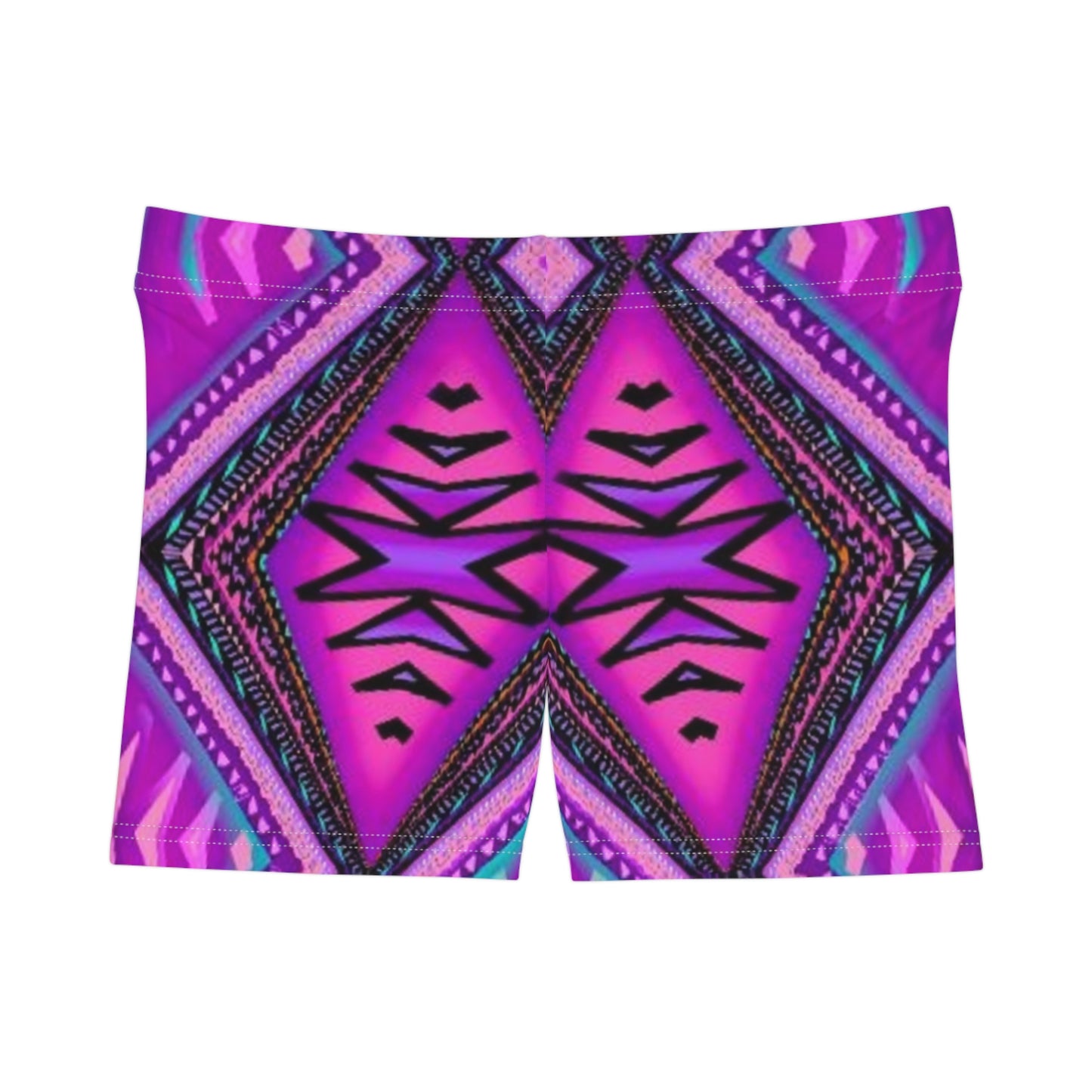 Vibrant Neon Geometric Women's Shorts