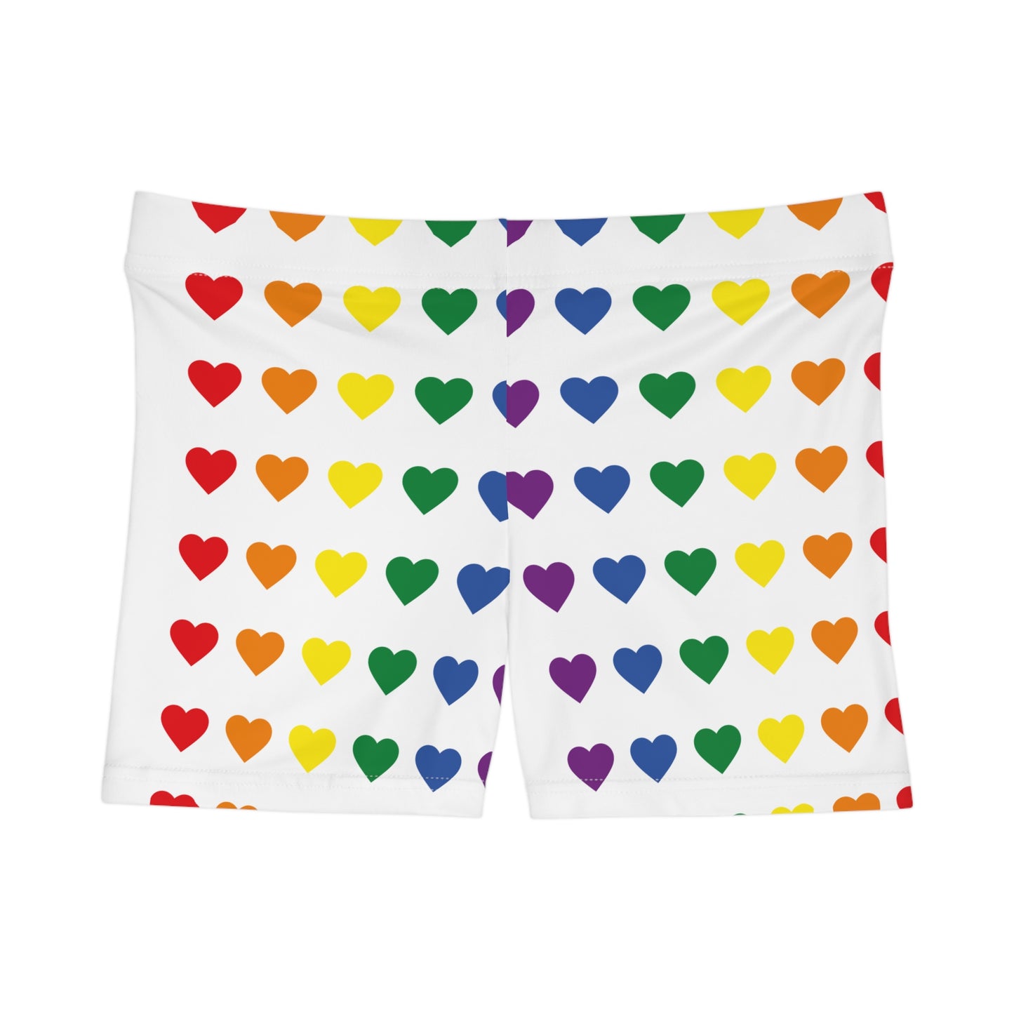 Colorful Heart Print Women's Shorts - Fun & Playful Summer Beachwear