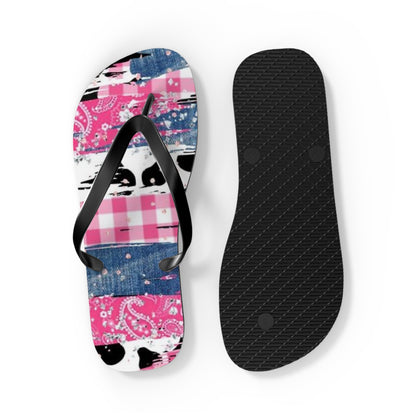 Trendy Pink Bandana Flip Flops - Stylish Summer Footwear for Beach & Casual Outings