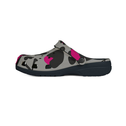 Leopard Pink Skulls Designer Clogs